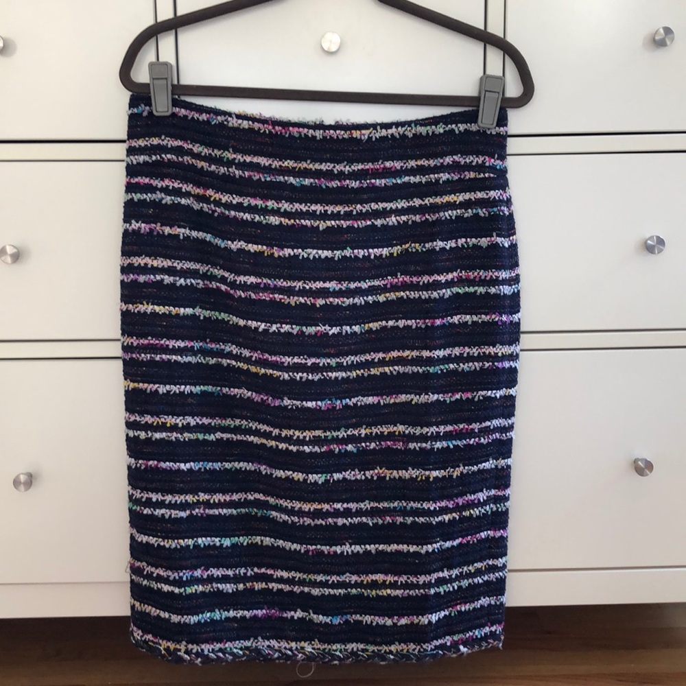 EUC J. Crew No. 2 Pencil Skirt Navy Tweed / Boucle